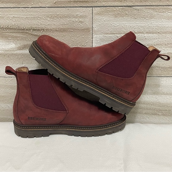 Birkenstock Stalon II Nubuck Leather Boots Burgundy Regular Fit EU 39 US L8 M6 - Picture 5 of 10